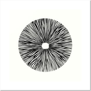 Black mushroom spore print Posters and Art